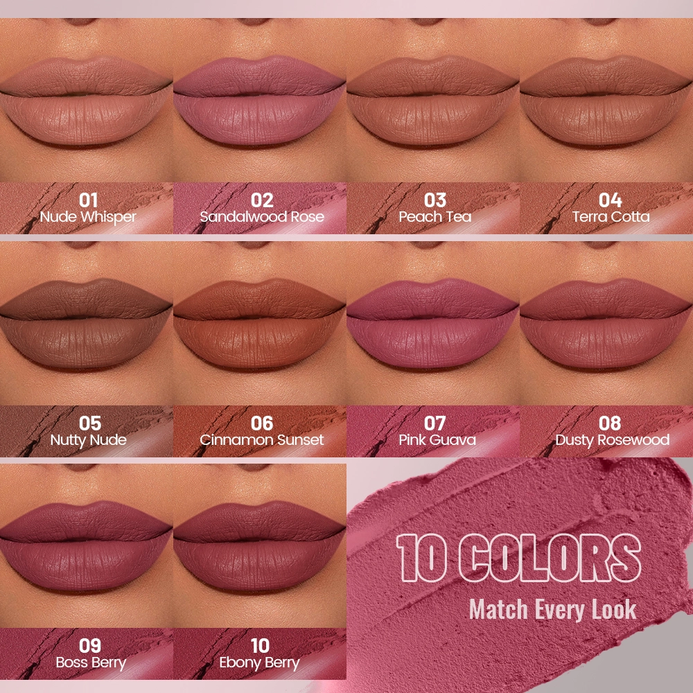 10 couleurs de rouge à lèvres mat